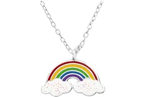 FIVE-D Anhänger mit Kette bunter Regenbogen 925 Sterling Silber