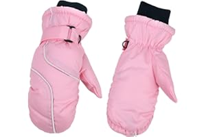 HKSICHENGKEJIUK Kids Ski Mittens Waterproof Snow Gloves Child Winter Thermal Snowboard Mittens Warm Fleece Lined Gloves for Outdoor Skiing Snowboarding Toddler Girls Boys Age 3-6 Years Old