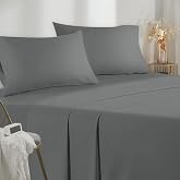 Poligino Bed Sheets 160 cm &ndash; 4 Piece Bedding Set &ndash; Fitted Sheets &ndash; Top Sheet &ndash; 2 Pillowcases 50 x 80 cm (Bed 160-160 x 190/20