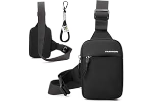 VIDSTW Borsello Uomo Tracolla con Moschettone Travel Sling Bag Resistente All'acqua Borsa Tracolla Uomo Zaino Monospalla Regolabile Tracolla Uomo per Ciclismo Escursionismo Campeggio Alpinismo