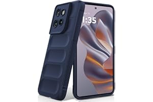 BonYonka Silikonowy Etui do Motorola Moto Edge 50 Neo, Miękką Wyściółką Wewnętrzną z Mikrofibry, Obiektywem Aparatu Pełna Ochrona, Osłona Odporna na Uderzenia - Niebieski