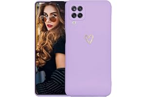 Kaywzo Funda para Huawei P40 Lite 4G,Carcasa de Suave Silicona con Patrón del Corazón,Diseño Minimalista,Ultradelgado Lindo Mujeres Phone Case Cover,Morado