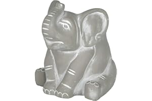 CLASSIC HOME & GARDEN Classic Home and Garden Cement Buddies Pot de Fleurs d'intérieur/extérieur avec Trou de Drainage Éléphant Taille S (16,5 cm) Gris Naturel