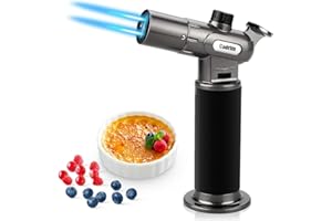 Cadrim Flambierbrenner, Butangasbrenner, Bunsenbrenner, Dual Flammen Küchenbrenne Flambierbrenner Doppelflammen Ideal zum Flambieren Karamelisieren Grillen Flambierer für Desserts, Home Küche, BBQ