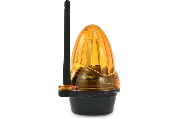CO-Z Feu Clignotant Lampe d'Avertissement Universel pour Motorisation Portail 12V-265V AC/DC Feu Stroboscopique de Sécurité à LED Ambre Compatible avec Moteurs de Portail Coulissant/Battant