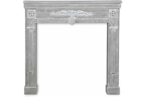 Alice's Home sweeek - Repisa de Chimenea - Romance - decoración de Madera cerusa Gris