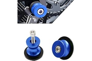 Bonnoeuvre 2pcs Universale M8 Nottolini Forcellone Cavalletto Appoggi Assen Swingarm Spool Screw per Kawasaki Z900 Z800 Z650 Z1000sx/ S1000RR S1000R S1000XR/ CBR250R CBR900RR/ Ducati 749 (Blu)