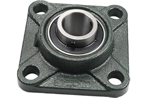 Othmro Roulement à Coussin à Bride, UCF205, Diamètre d'alésage de 25 mm, en Acier et Serrure à Vis en Fonte, Auto-Alignant, pour le Montage sur des Surfaces Verticales à l'axe de l'arbre