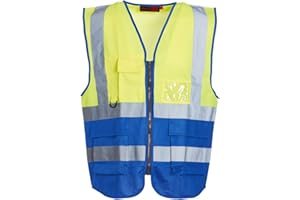Blackrock Premium Hi Vis Vest With Pockets, ID Pouch & Key Loop, Mens Womens Reflective High Vis Vests with Pockets & Secure Zip, Safety Vest Security Clothing, Fully EN Certified