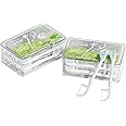 Azonee 20 Pcs Disposable Toothbrushes with Double Cleaning Beads Toothpaste and Clean Floss Picks for Work or Travel (Mint Flavor)