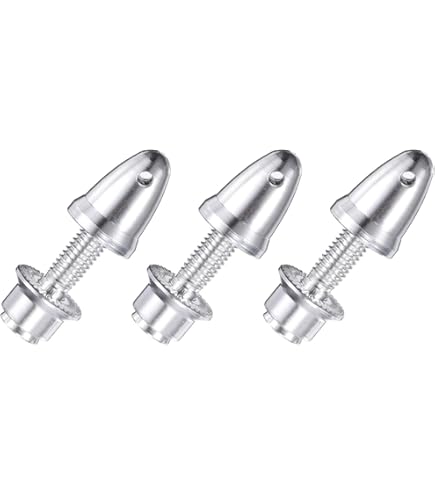 2 Adaptadores De Hélice Para Aviones RC - Apertura 3 Mm Y Eje 5 Mm | Compatible Con Motores Sin Escobillas Y Controladores De Velocidad | Material Aluminio Plateado