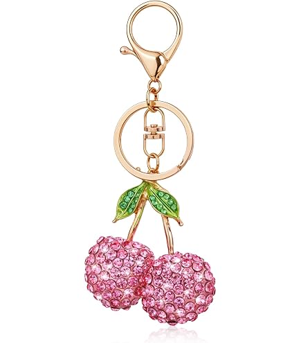 MINKARS Cherry Bag Charm, Cherry Keyring, Accessories