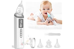 Journeyside Nasal Aspirator 4in1,Wiederaufladbarer Elektrischer Nasensauger Baby mit 3 Silikonspitze,3 Stufen der Saugkraft Einstellbar, mit Musikfunktion und Bunten Lichtern und Aufbewahrungsbox 03