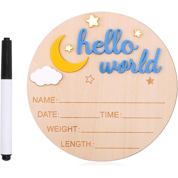 Carte Legno Mesi Bambino Con Tampone Impronte - Set Hello World Per Foto Ricordo - Foto 11