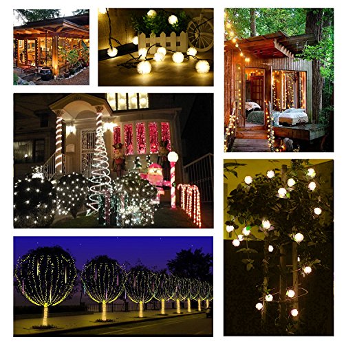 Solar Lichterkette, Ubegood 20er LED Solarleuchten, Solar String Lights Außenbeleuchtung, Wasserdicht Outdoor LED Lichter für Weihnachten Party, Heim, Hof, Garten, Hochzeit, Geburtstag (Warme Weiße) - 5