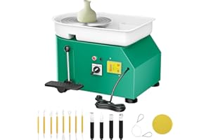 Kotsy Tornio per Ceramica elettrica 350W 25CM,Tornio per Argilla a velocità Regolabile con Ceramica Elettrico Professionale con Ceramica Strumenti Di Intaglio per Adulti, Bambini（verde）