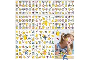 JOJOLUXE Pocket Monster Tattoo, 10 Blätter Temporäre Kinder Tattoos, Hautfreundliche Tattoos Kinder für Mädchen Jungen Geburtstagsgeschenke Festival Party Deko, Mitgebsel Party Kindergeburtstag