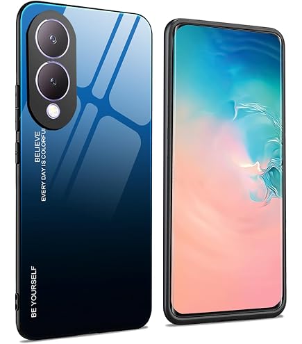 EASSGU Funda Para Vivo Y17s (6.56" Inches), Ring Stand Clear Carcasae, A Prueba De Golpes, Dropproof TPU Silicone Bumper Phone Case - Rojo
