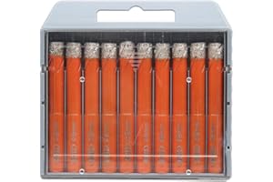 BGTEC Brocas de Perforación de Diamante Soldado con Vástago Redondo para Baldosas de Porcelana, Mármol, Cerámica, Ladrillo, 10 piezas, 8 mm