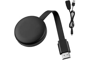 HEMLOSK Miracast HDMI Dongle, sans Fil Dongle HDMI WiFi, 4K/2.4GHz Wireless Display Adapter WiFi Compatibles i-Phone/i-Pad/Mac OS/Android/iOS/Windows/TV/Moniteur, Supporte Miracast, DLNA, Airplay