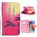 Produktbild Samsung Galaxy S5 Neo Schutzhülle ,Samsung Galaxy S5 Neo Leder Wallet Case,Luxus Flip Case Tasche Schutzhülle Handtasche Holster Loch Shell Schutz Bag mit Standfunktion und Weich TPU Innere Backcover für Samsung Galaxy S5 Neo (Red Angel, I do believe in Fairies)