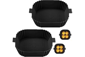 DZPUHUOJZ Molde Silicona Freidora De Aire, 2Prendas Accesorios Freidora Sin Aceite, Moldes Silicona Freidora Aire Silicona Freidora Aire Air Fryer Accessories Bandeja Silicona Freidora Airea Silicona Air Fryer