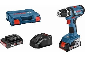 Bosch Professional Trapano-avvitatore a batteria GSR 18-2-LI,18V System, coppia di serraggio, max: 63/24 Nm, incl. 2 batterie da 2,0 Ah, caricabatteria GAL 18V-20, L-Case