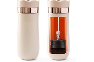 HAILASRE Cafetière à pression française de voyage 12 oz Cafetière française portable Tasse à café en acier inoxydable idéale pour le camping et les voyages