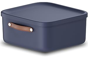 Rotho Maloja Aufbewahrungsbox 20 l, Kunststoff, blau, 20 (39.5 x 38.0 x 17.7 cm)