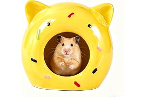 CHUANFU hamstergömställe i keramik, donutformad hamsterhus och livsmiljö