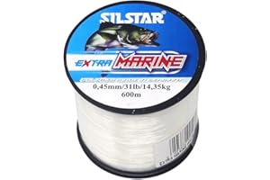 GENERIC SILSTAR - Bulk Spools (600m - 1000m) EXTRA MARINE Sea Fishing Line 15lb 18lb 25lb 31lb - Superior Polymer High Knot Strength - For Boat Fishing Trolling & Spinning