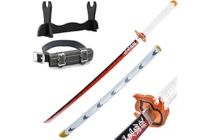Udekit Anime Ninja Épée en Bambou Katana Guerrier Arme– 40pouces (104 cm) avec Ceinture et Support pour Halloween Fête à Thème Carnaval Fête Déguisée Cosplay