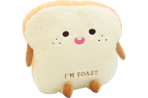 Auptiz Toastbrot Kissen, Weiches Plüschtier, Lustiges Brot Form Plüschtier Kissen, Puppe Spielzeug Geschnittenes Brotkissen Toast Kuscheltier, 40cm Handwärmer Toastbrot Kuscheltier