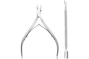 TINKBER Dead Skin Scissors Set 2 Paquete de Cortaúñas Profesionales para Cutículas de Uñas, Cortacutículas de Uñas de Acero Inoxidable, para el Cuidado de la Piel Muerta Y Las Uñas, Cortacutículas - Plata