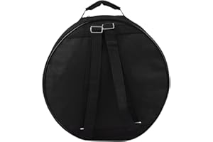 SEAFRONT Black Snare Drum Backpack Case, 14 Inch Drum Bag with Shoulder Strap Nylon Fabric, Outside Pockets for Drum Sticks Music Book Protective Convenient Carry (Black)