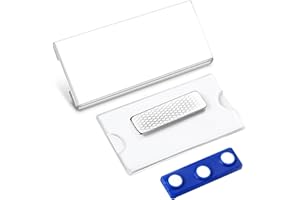 Amfrpar 2 piezas Placas de Identificación con Imán de 3 Puntos Magneticos Placas Identificativas Nombres Placa Identificacion Magnéticas Adhesivas para Oficina,Ropa, Camisas, Uniforme (75 x 40 mm)