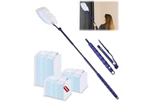 Zaxiva 60 Stück Staubmagnet Set, Staubwedel für Duster-Tücher, Tierhaare für Swiffer Staubwedel Nachfüllpack, Reinigungsstaub mit 1-Handgriff