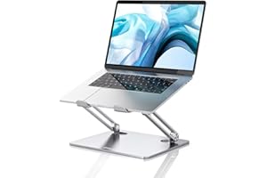 GOKEDA Laptop Stand, Ergonomic Metallic Adjustable Laptop Riser, Portable Computer Stand for Desk Compatible for MacBook Pro/Air, Lenovo, Samsung, Acer, And Laptops & Tablets Up To 15 Inches