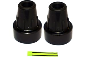 ‎OLANMARP Ossenberg Krückenkapsel 16 mm schwarz + 1 Stück Olanmarp Klettarmband mit Streifen (2 Stück Krückenkapsel)