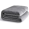 Flannel Fleece Blanket Single Size (160x220) for All Season,Fluffy Blanket Warm Bed Throws for Sofa & Bed,Comfortable and Soft Flannel Fleece Blanket (Gray)
