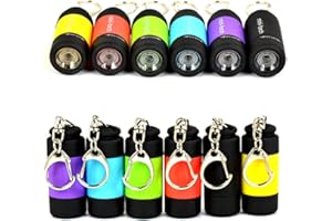 BesDirect Mini torcia tascabile portachiavi, mini torcia LED ricaricabile USB, mini torcia portachiavi impermeabile per escursioni in campeggio all'aperto (Blu)