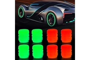 LERKELY Uniwersalne nakładki na wentyle do opon samochodowych, fluorescencyjne opony, świecące nakładki na wentyle, uniwersalna osłona na trzpień wentyli do rowerów, motocykli