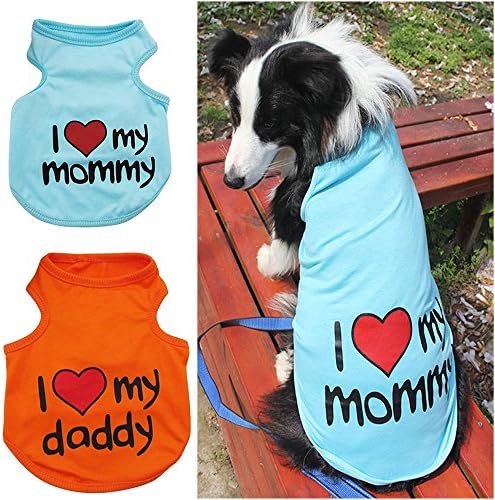 Dog T Shirt Systond Fashion Spring Pet Dog Vest Shirts Clothes With Cute Letter Print Clothing Costume Casual Cotton T-Shirts Dog Jumpsuit for Large Medium Dogs