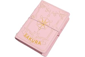 YUANSTORE Joli agenda rose Sakura à feuilles volantes avec 6 trous et pages colorées à spirale, carnet de notes, agenda, agenda, papeterie