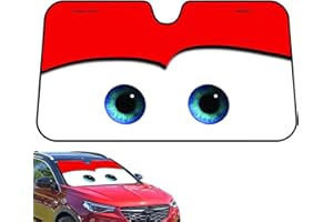 DJOWYH Car Sun Visor, Cartoon Eyes Front Car Windshield, Sun Protection Comes with Storage Bag, for Certain Saloons, Va-ns & SUVs, 130 x 70 cm