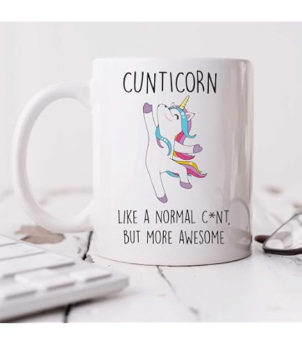 Witzige 'CUNT' Tasse – 340ml Keramik Mit Schwarzem Griff & Frechem Spruch