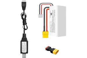 HAWK'S WORK Hawk’S Work 11,1V 2000mAh Batería de Litio Enchufe XT60 y T, 3S1P 18650 Li-Ion Batería para RC Modelo Barco Avión Vehículo