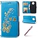 Produktbild MOTO G6 Plus Lederhülle,MOTO G6 Plus Hülle im Bookstyle,Hpory Retro Elegant Bronzing Schmetterling Muster mit Schlüsselband Ledertasche Handyhüllen Leder PU im Bookstyle Klapphülle Case With Multi-Kredit Kartenfächer Wallet Flip Cover mit Standfunktion Magnetverschluß Cover Case PU Leder Und Silikon Innenschale Anti-Staub Anti-Kratzer und Shockproof Telefon Tasche Handytasche Schutzhülle für MOTO G6 Plus + 1 x Hpory Stylus-(Blau)