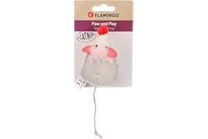 Flamingo Juguetes para Gatos – Ratón Lovu Beige – Textil con Catnip – Juguete pequeño y Seguro