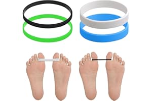 DAKLUNAR 4 bandas de entrenamiento para juanetes, para hombres y mujeres, para aliviar el dolor de juanetes, fácil de usar y cómodo, negro, azul, verde, blanco